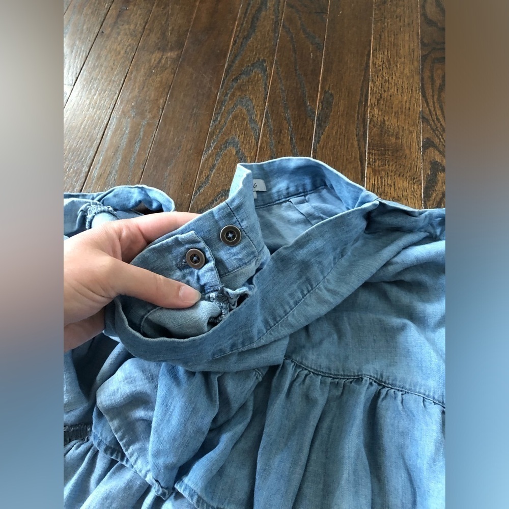 Rails Women’s XS Etienne Linen-Blend Denim Ruffled Wrap Mini Skirt - EUC! - Picture 10 of 12